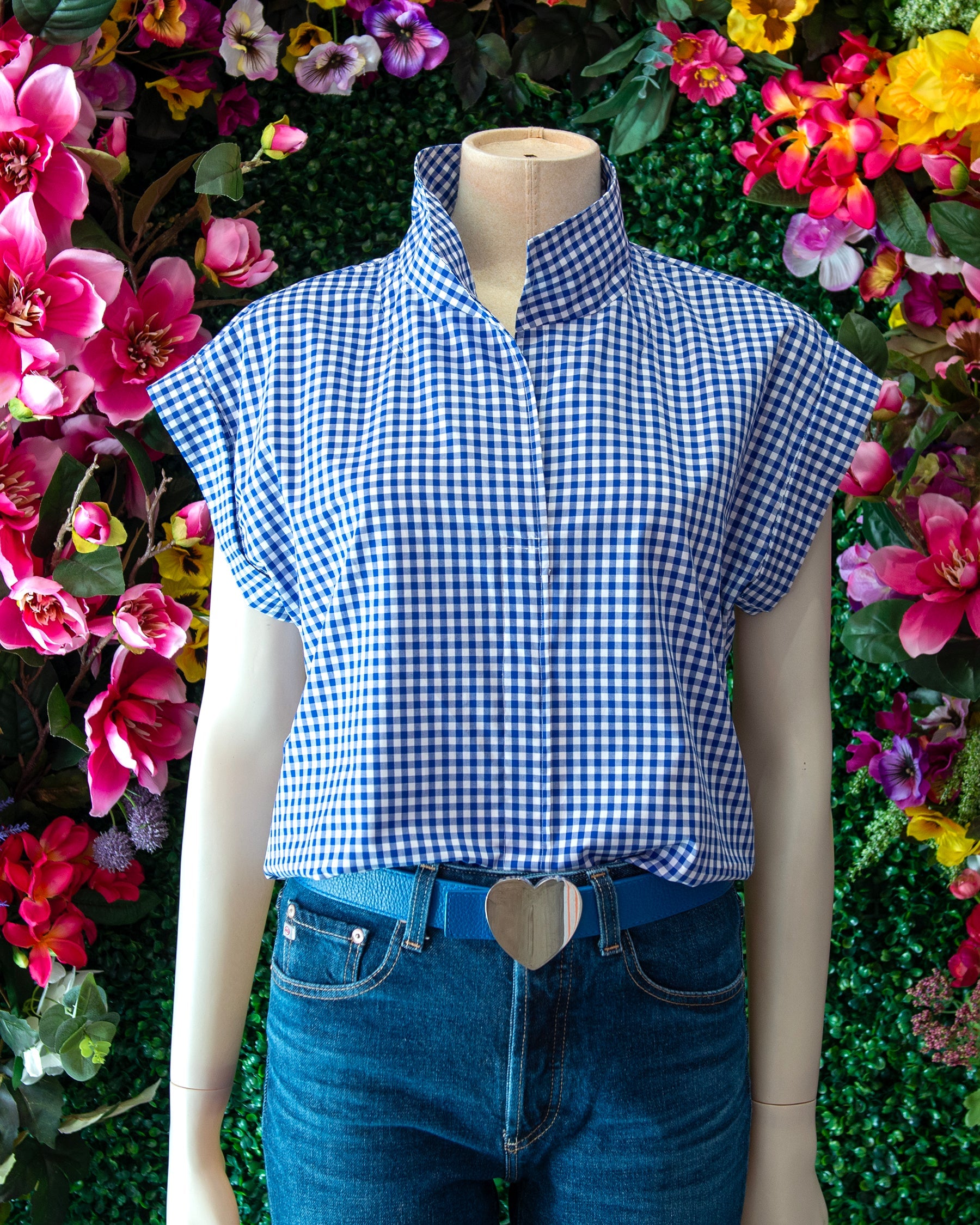 Navy Cap Sleeve Popover