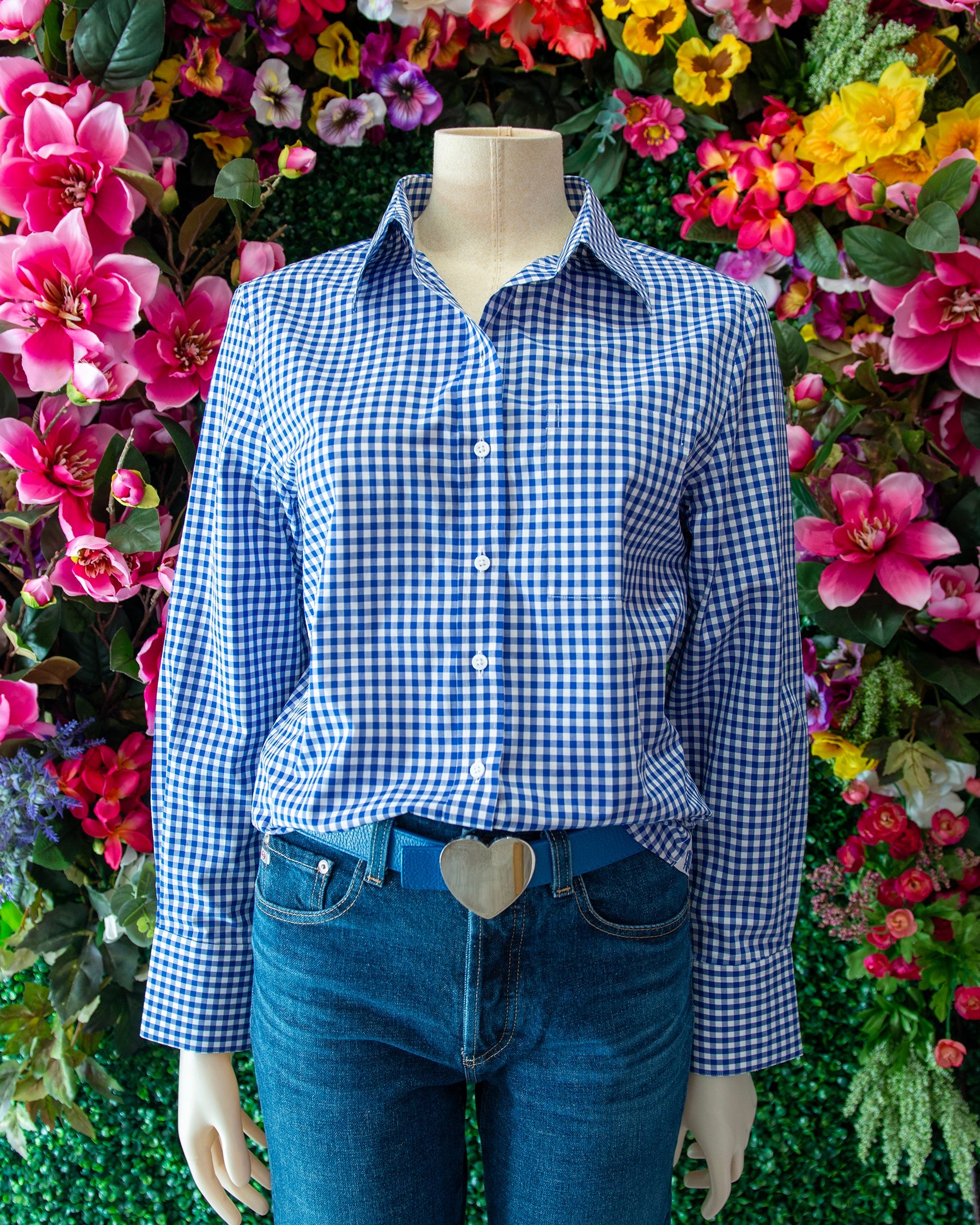 Navy Gingham Button Down