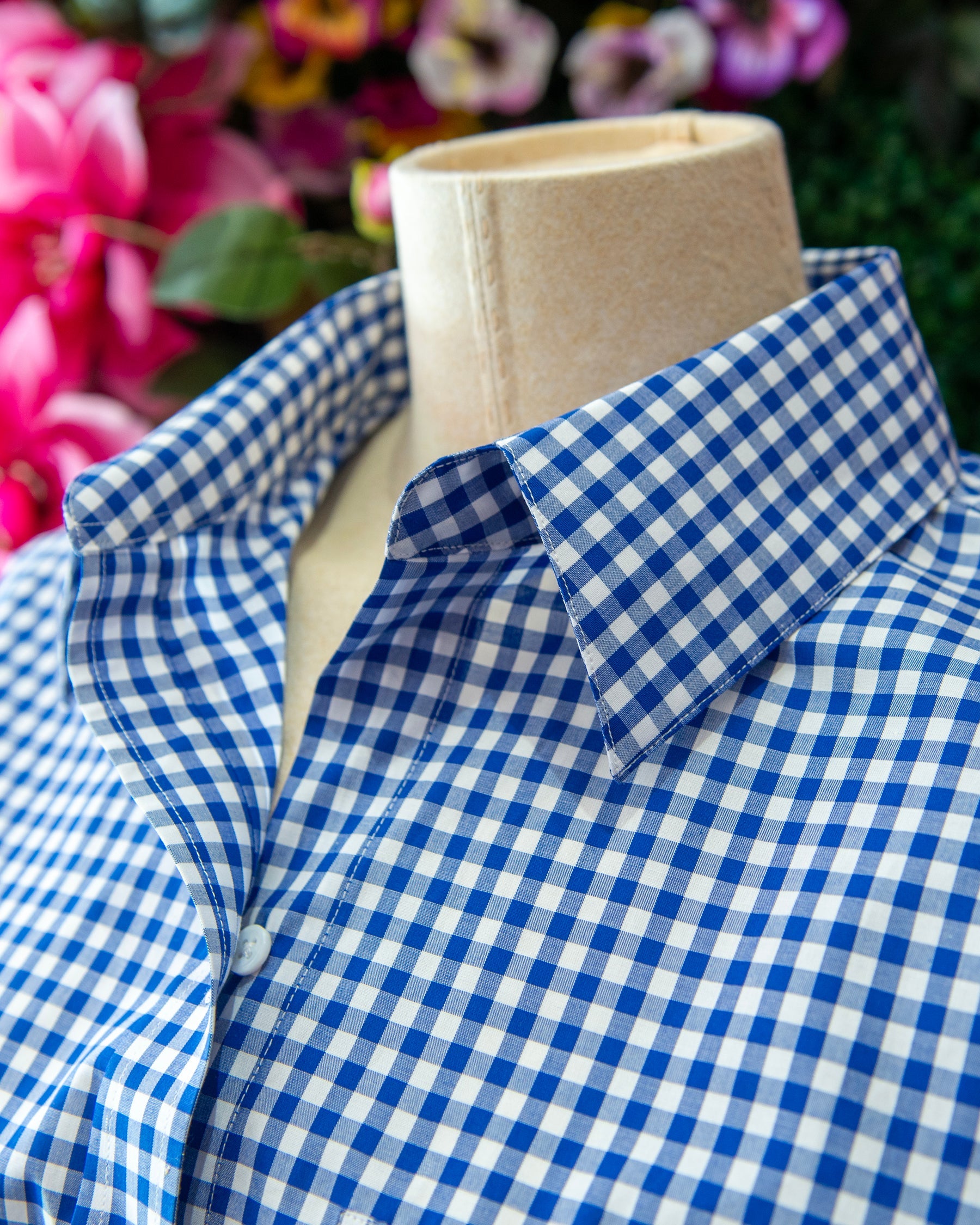 Navy Gingham Button Down