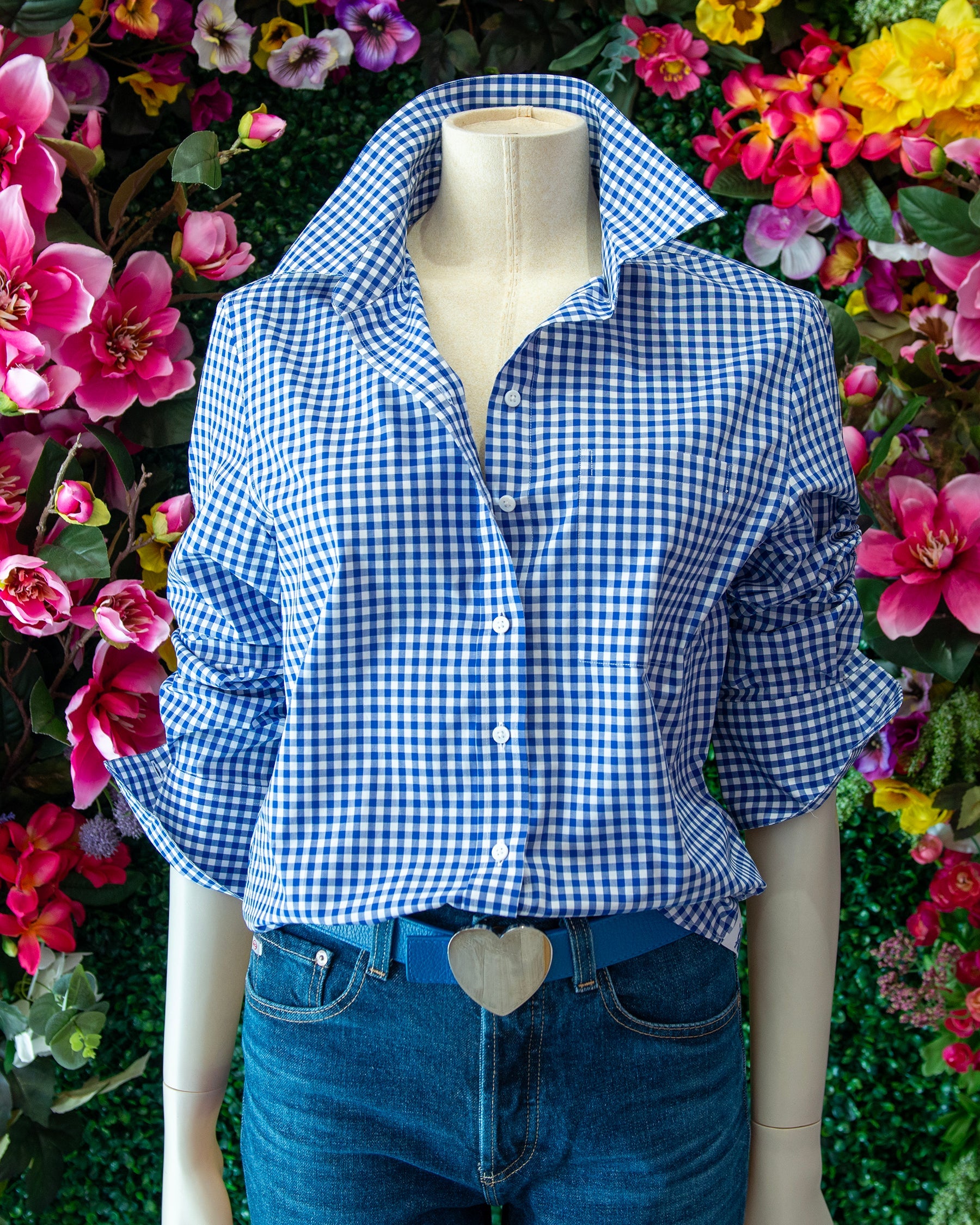 Navy Gingham Button Down