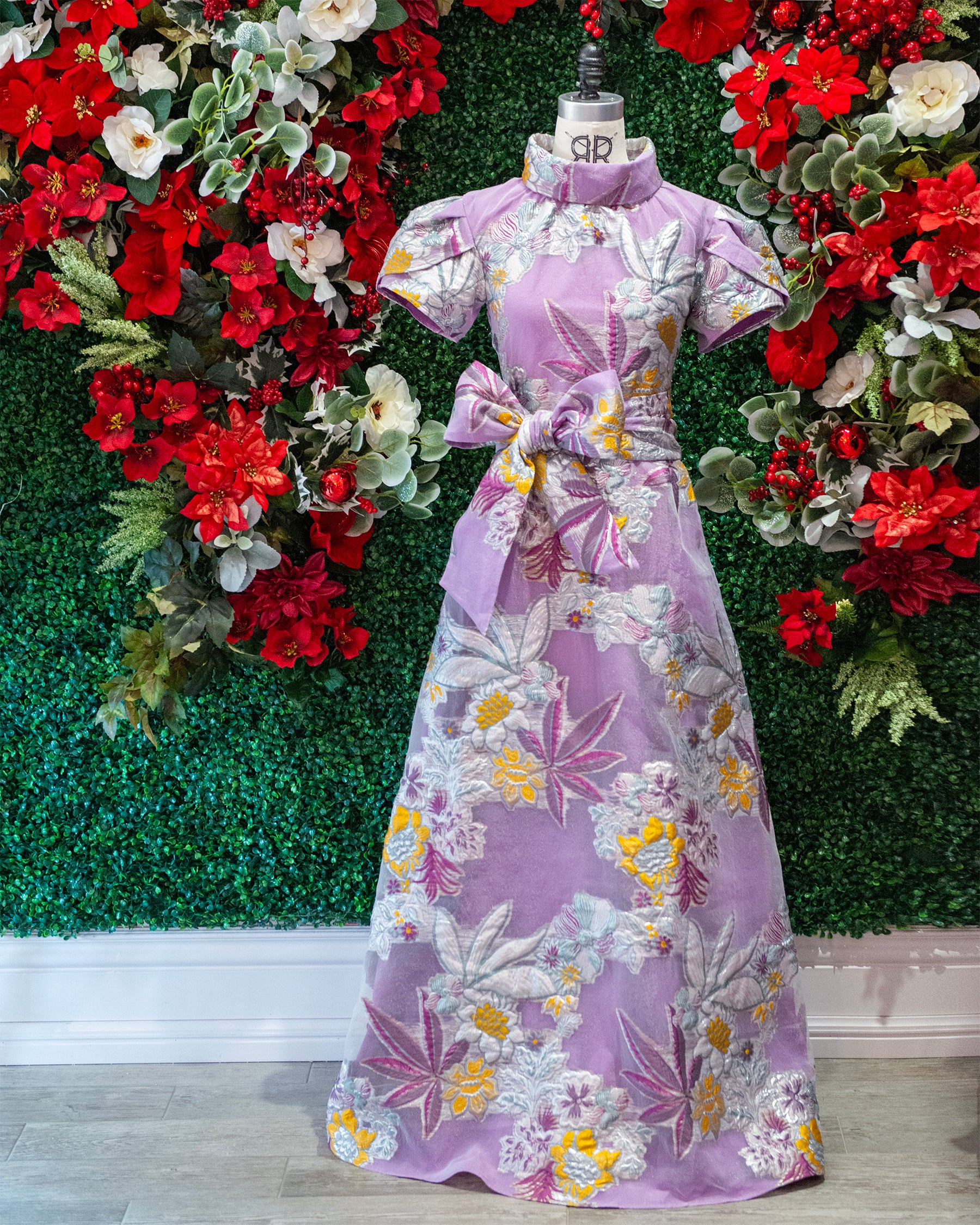 Purple Burnout Tulip Sleeve Dress