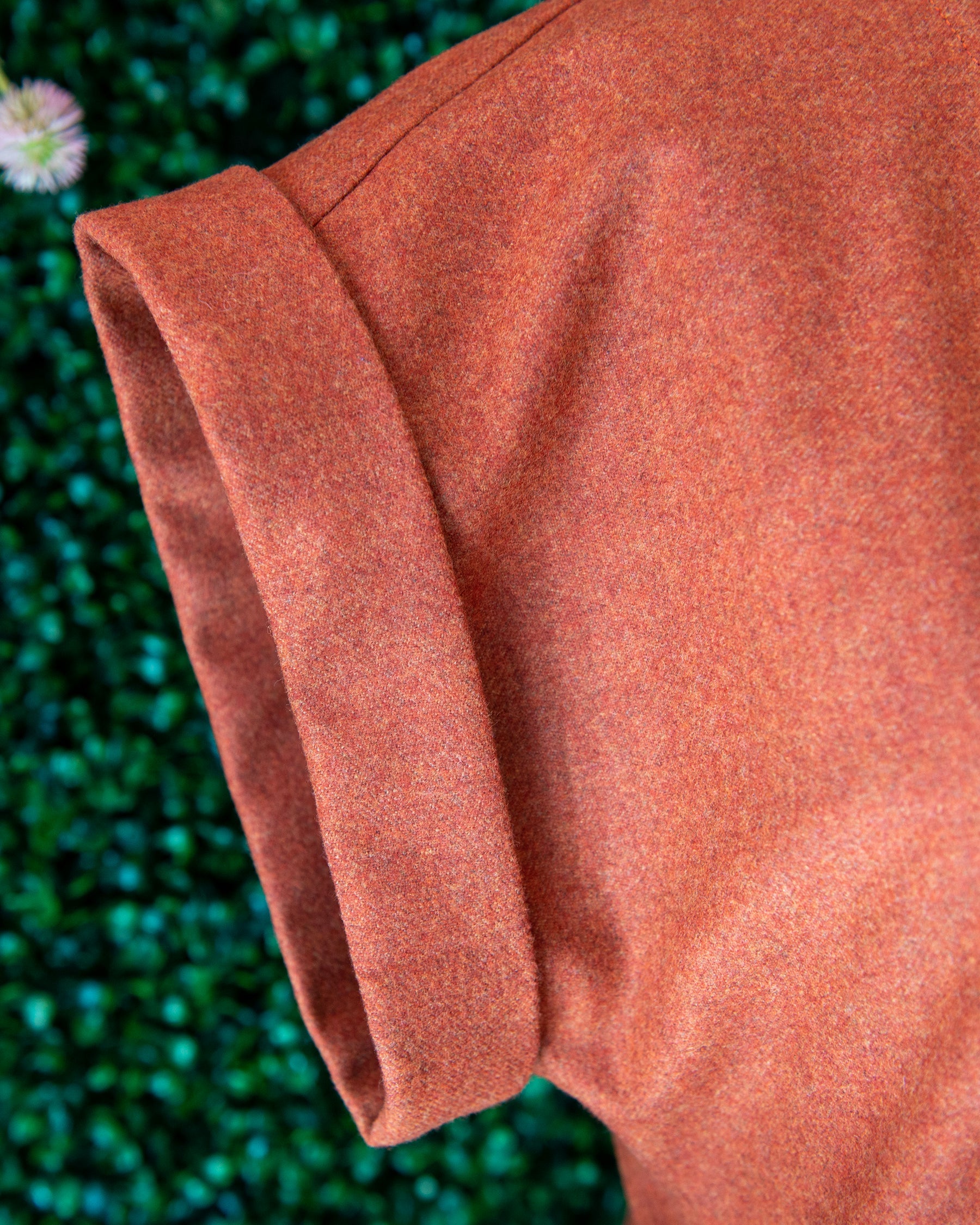 Orange Flannel Cap Sleeve Dress