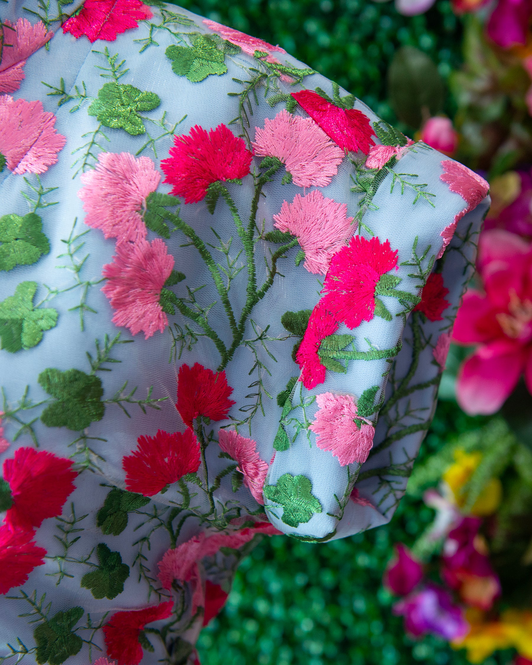 Embroidered Lace Overlay Set