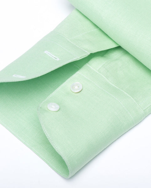 Tailored Shirt - Sea Green Linen Women's Blouse by Double R Monogram / Green / Custom Tailored Shirt - Sea Green Linen Women's Blouse by Double R Monogram / Green / Custom