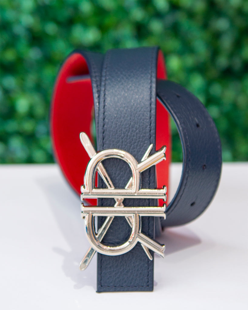 Navy Red Belt Strap with Buckle