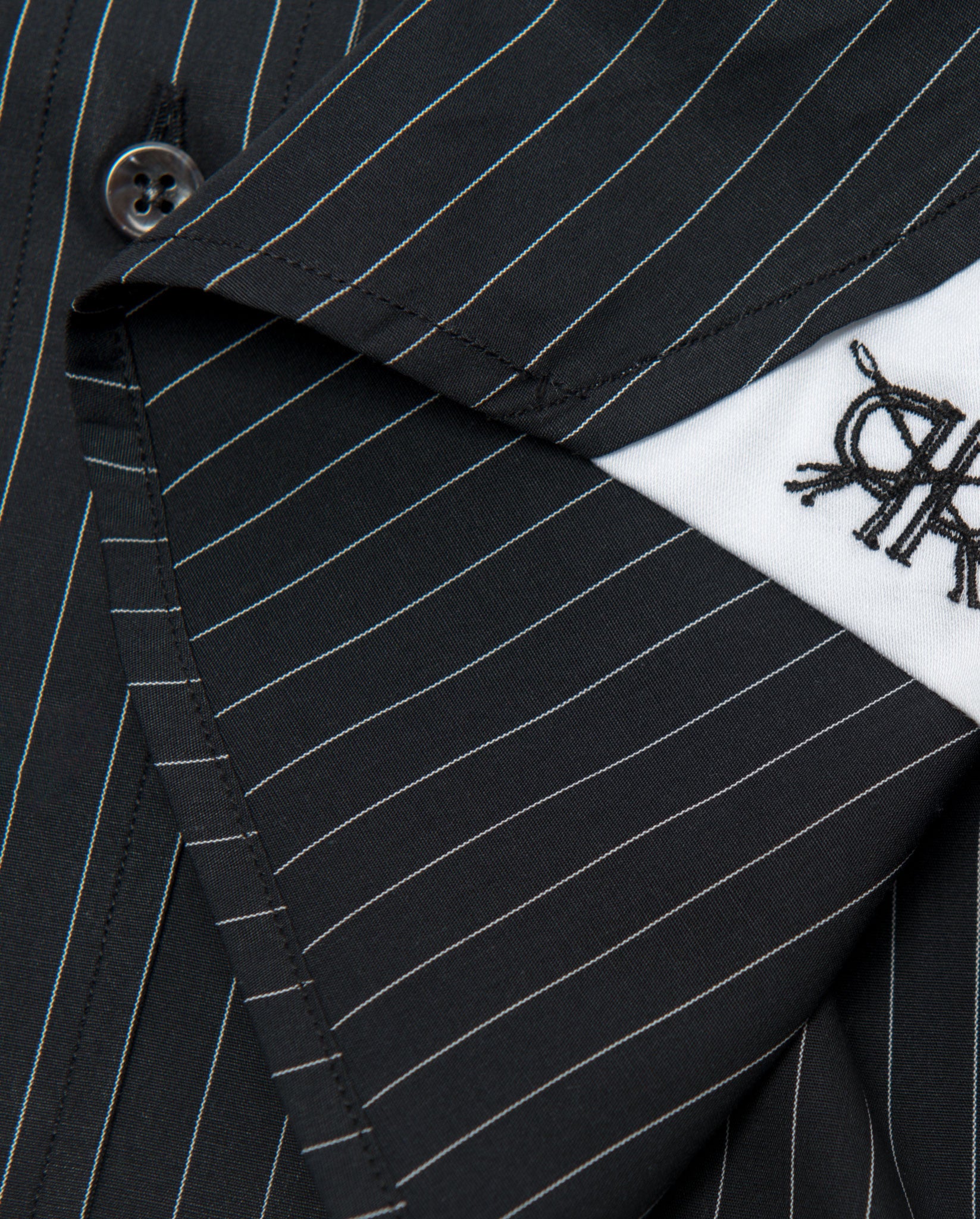 Tailored - Black with White Pinstripe
