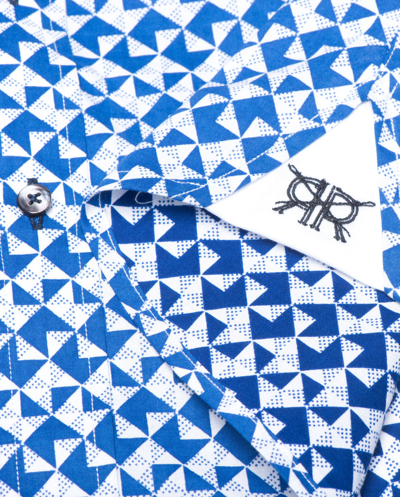 Tailored - Blue Geometric Print