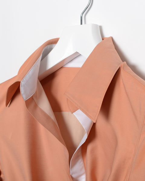 Sabrina Shirt Dress - Burnt Orange Cotton button down shirtdress No Monogram / Orange / Custom