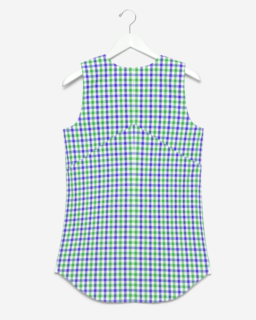 Sleeveless - Green and Blue Gingham