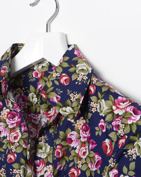 Sabrina Shirt Dress - Liberty Floral Print Button Down Shirtdress Monogram / Blue / Custom