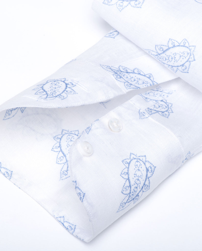 Tailored - Blue Paisley Linen