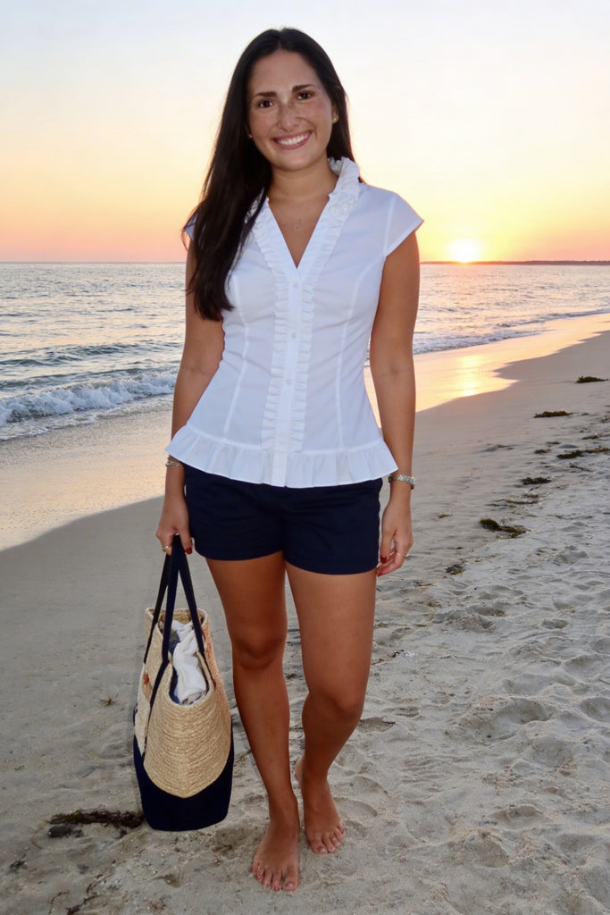 Cap Sleeve Ruffle - Button down ruffle by Double R – Double R Brand ...