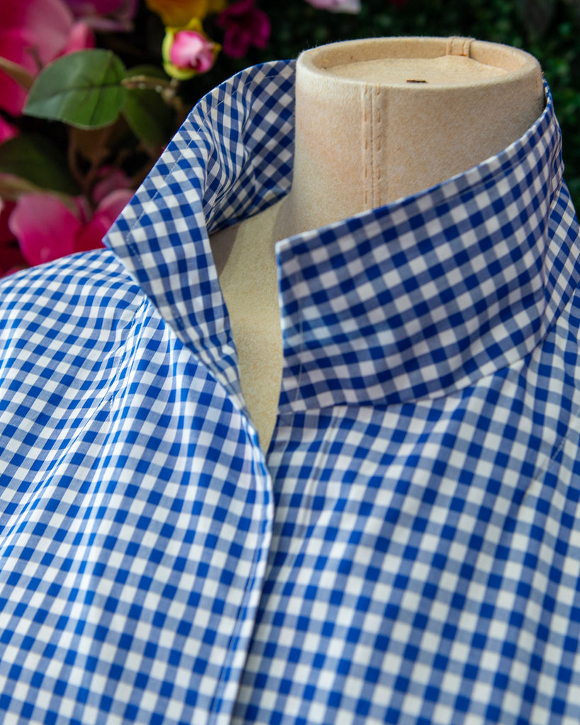 Blue Gingham Cap Sleeve Dress