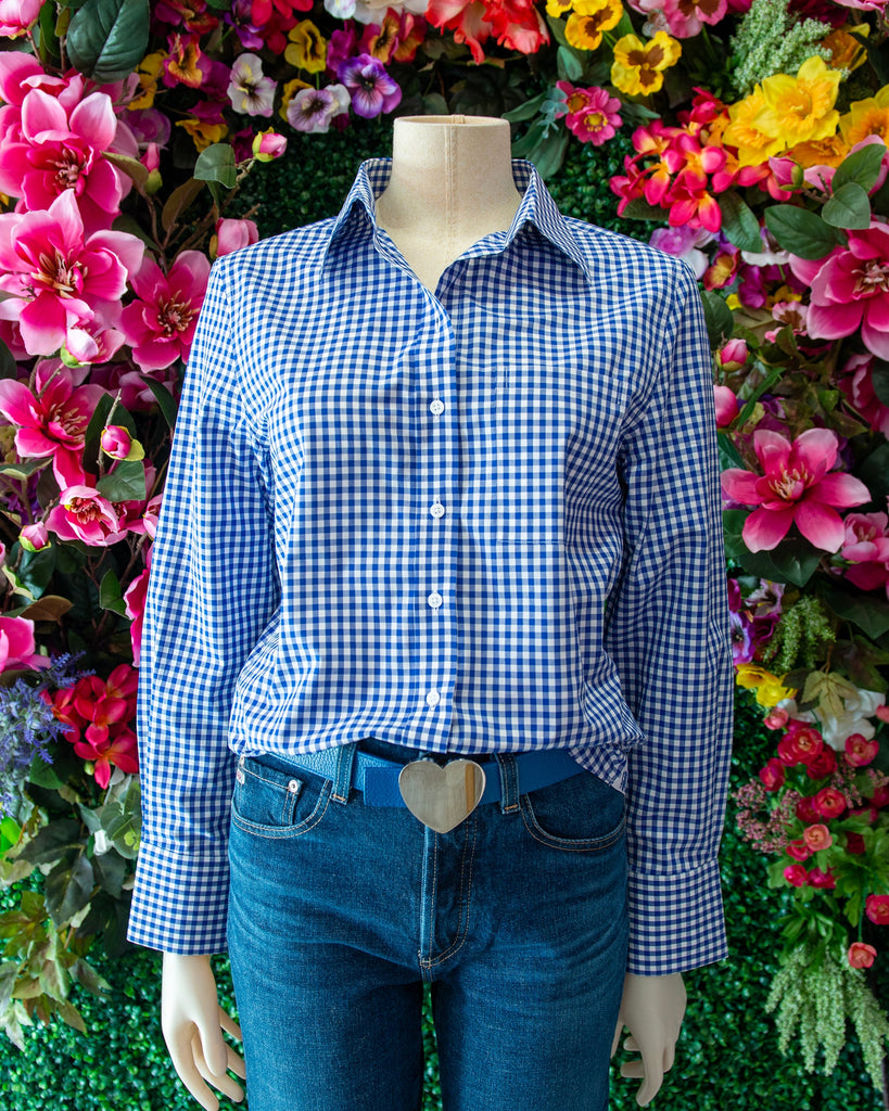 Navy Gingham Button Down