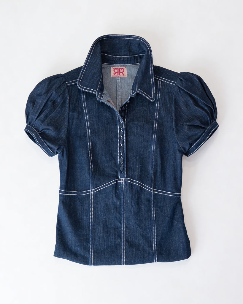 Puff Sleeve Popover - Button down ruffle by Double R – Double R Brand ...
