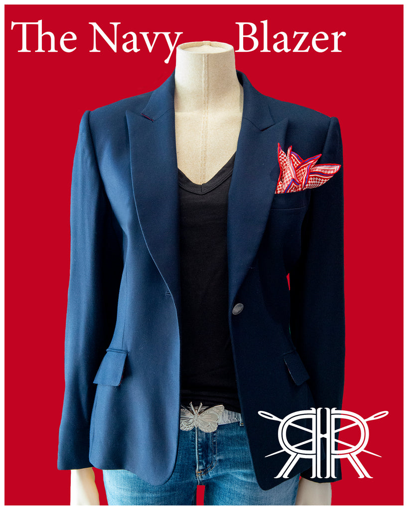 Tropical Wool Navy Blazer