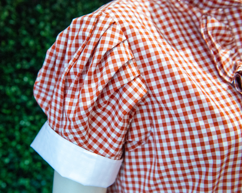 Orange Gingham S/S Ruffles