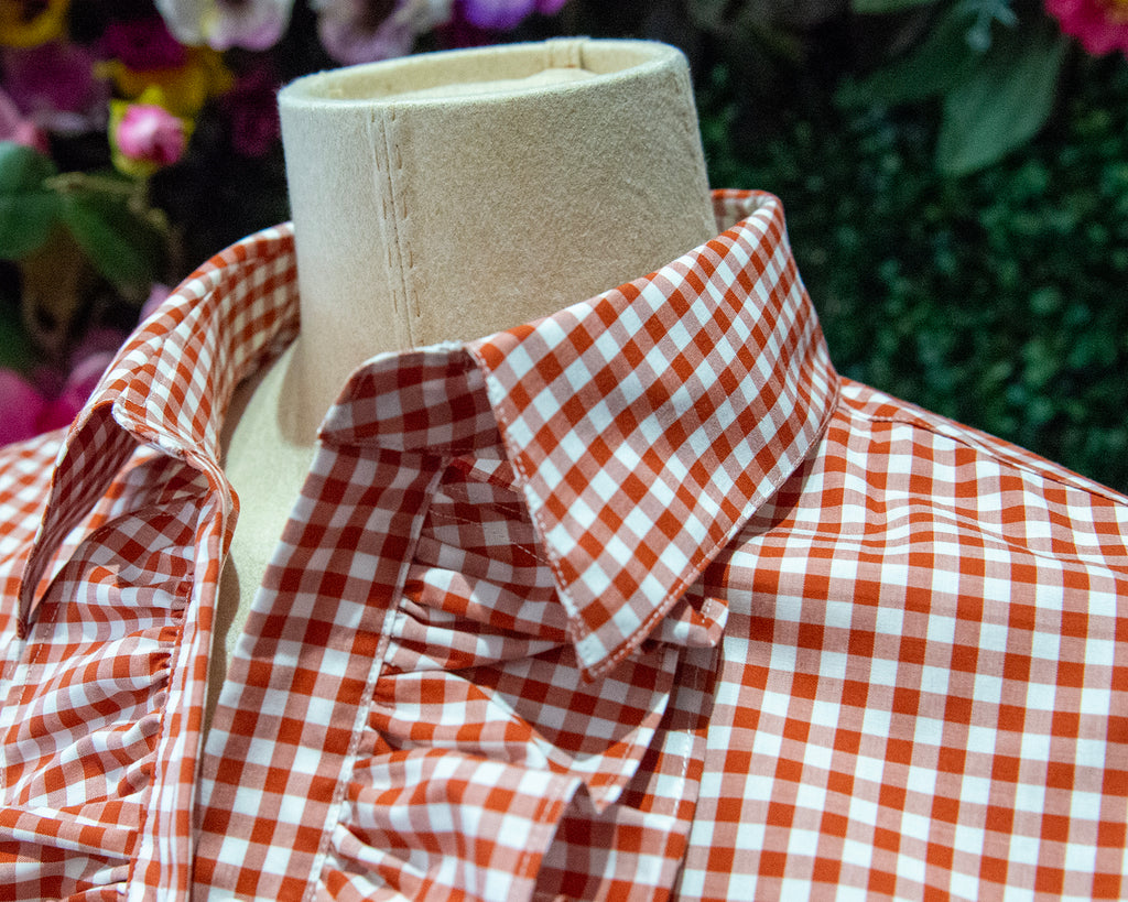 Orange Gingham S/S Ruffles