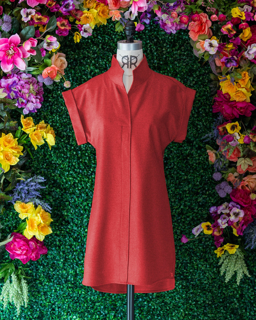 Red Flannel Cap Sleeve Dress