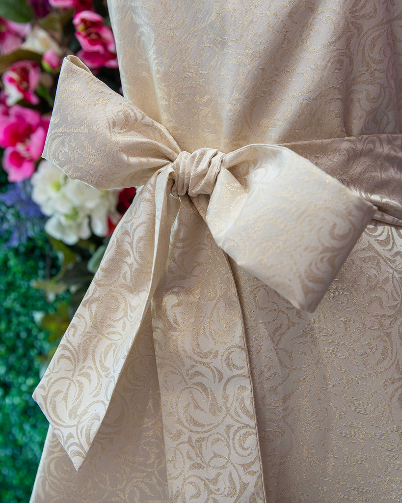 Holland & Sherry Gold Brocade Gala Halter Dress
