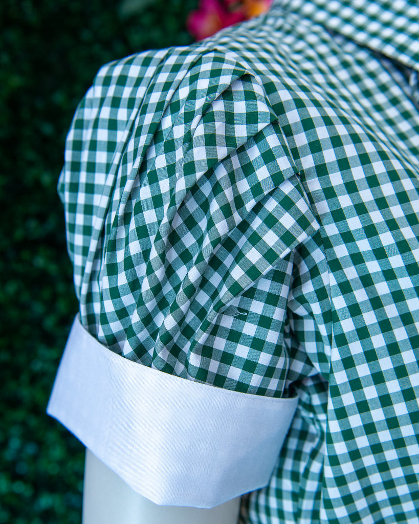 Green Gingham S/S Ruffles