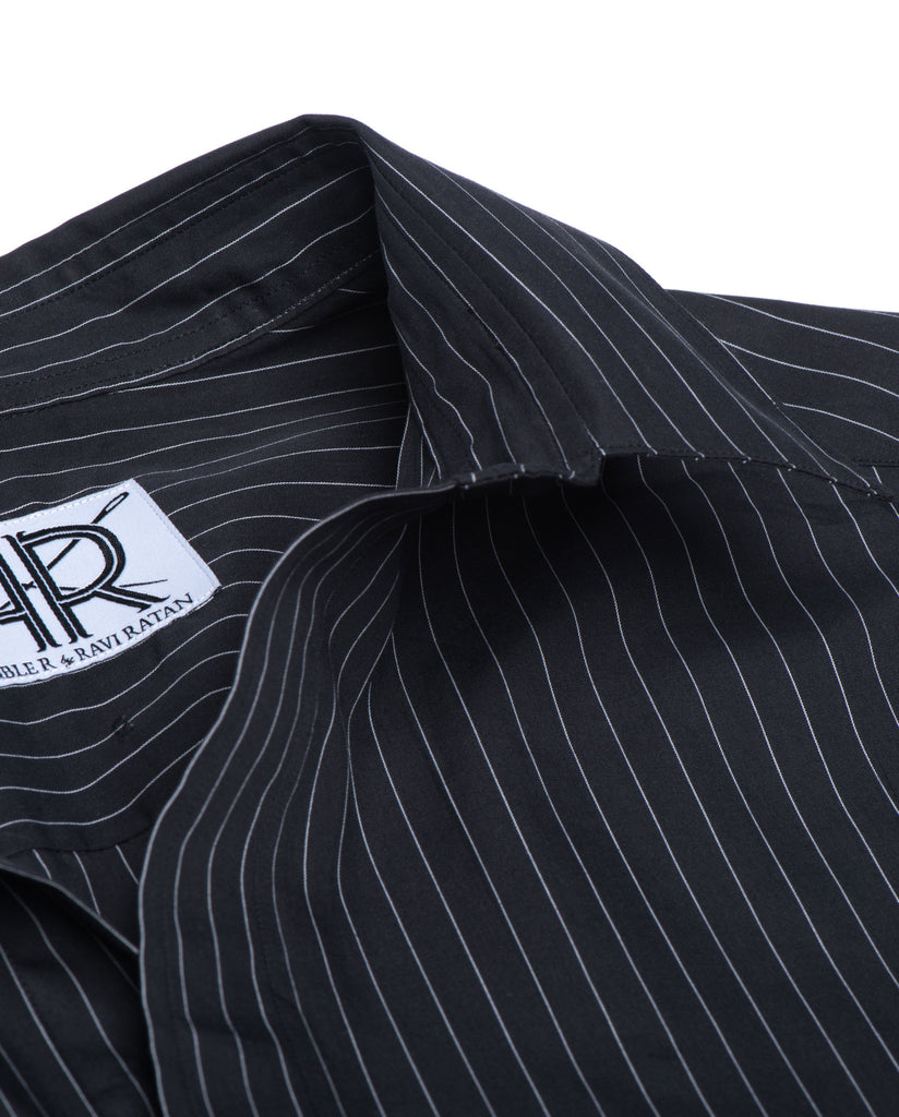 Tailored - Black with White Pinstripe
