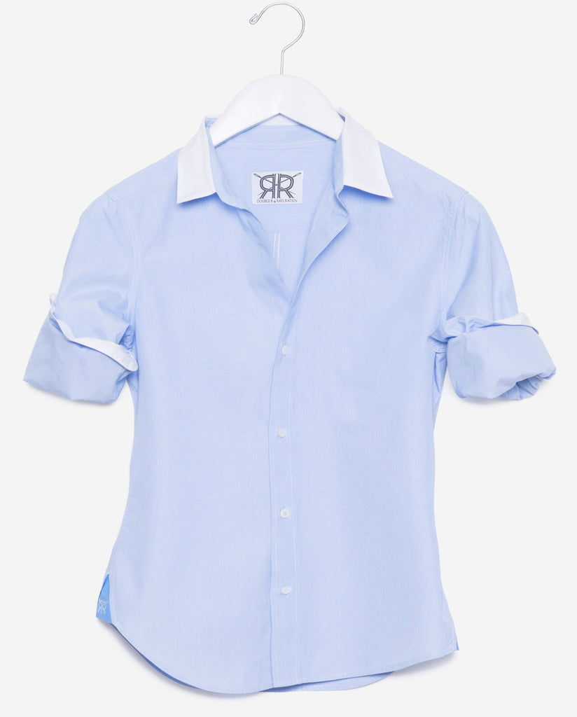 Tailored - Blue Hairline with White Collar and Cuffs