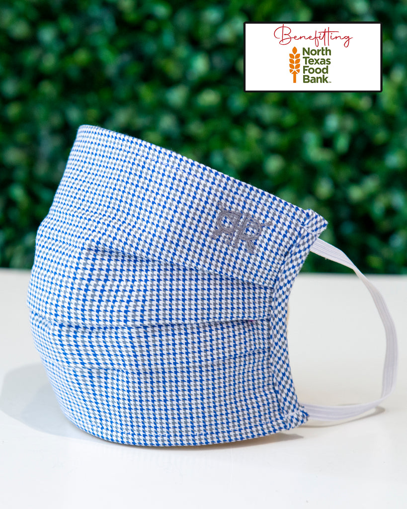 Blue Grey Chevron Cotton Mask