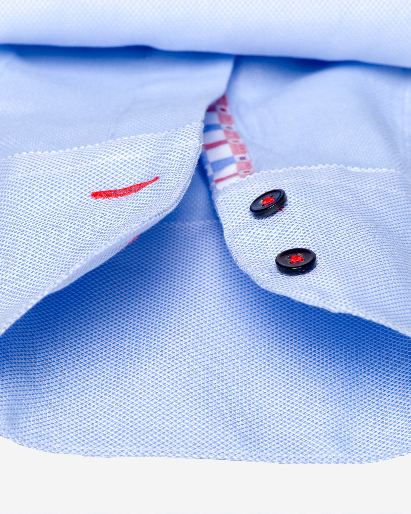 Tailored Shirt- Blue Oxford w/ Red/Blue Contrast Check Women's Blouse Monogram / Blue / Custom Tailored Shirt- Blue Oxford w/ Red/Blue Contrast Check Women's Blouse Monogram / Blue / Custom