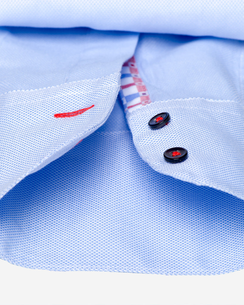 Tailored - Blue Oxford with Red/Blue Contrast Check