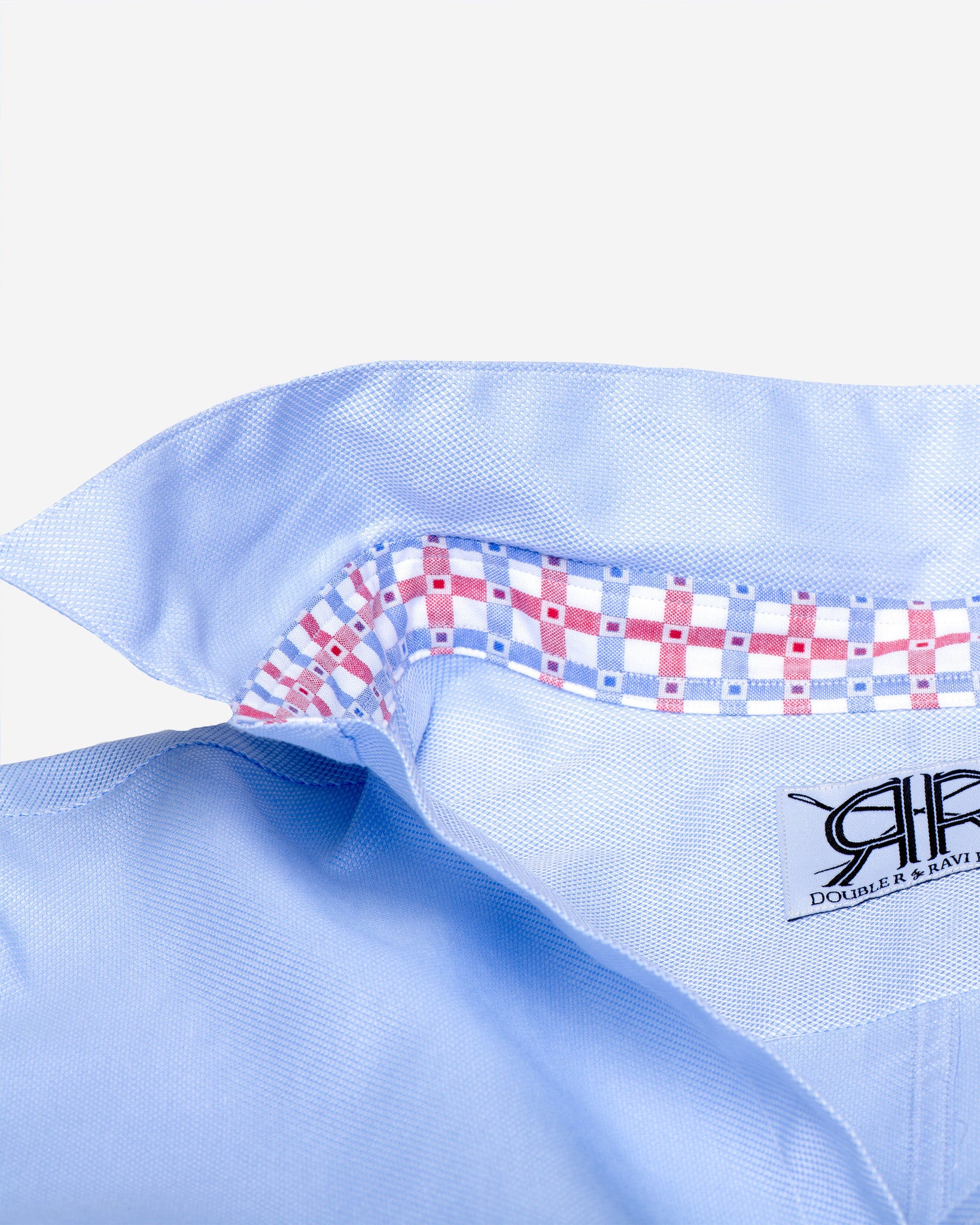Tailored - Blue Oxford with Red/Blue Contrast Check