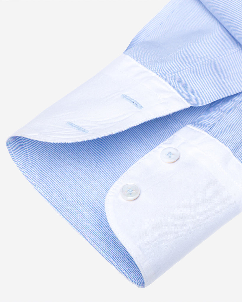 Tailored - Blue Hairline with White Collar and Cuffs