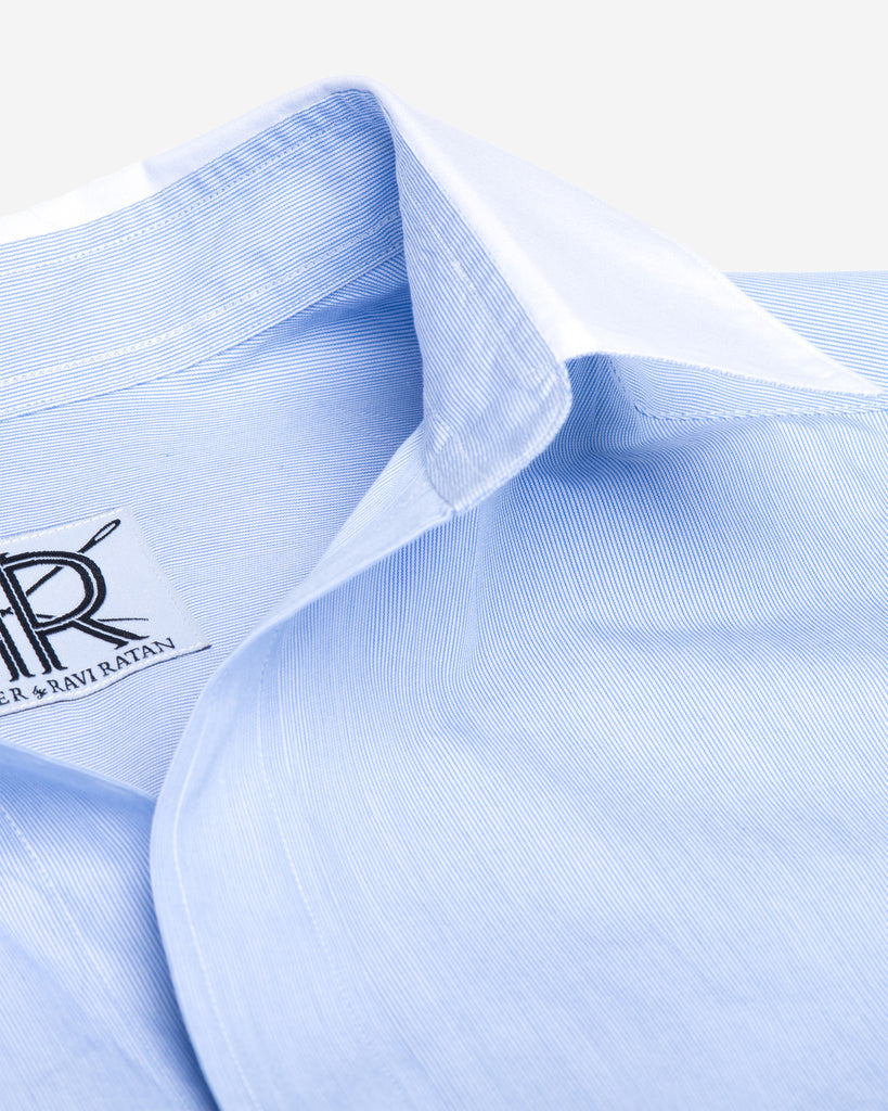 Tailored - Blue Hairline with White Collar and Cuffs