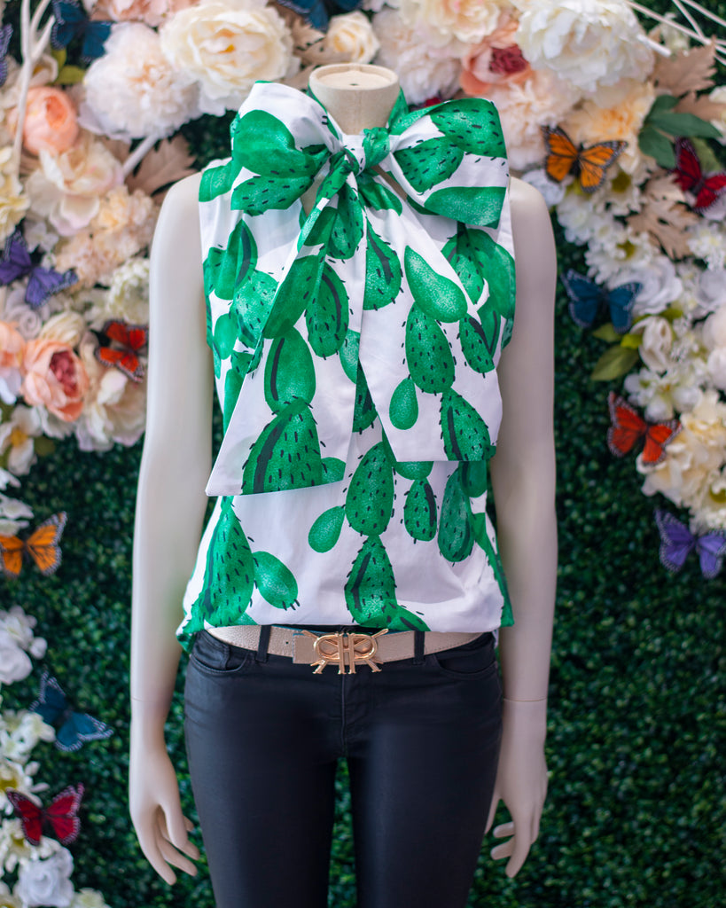 West Texas Cactus Tie Neck