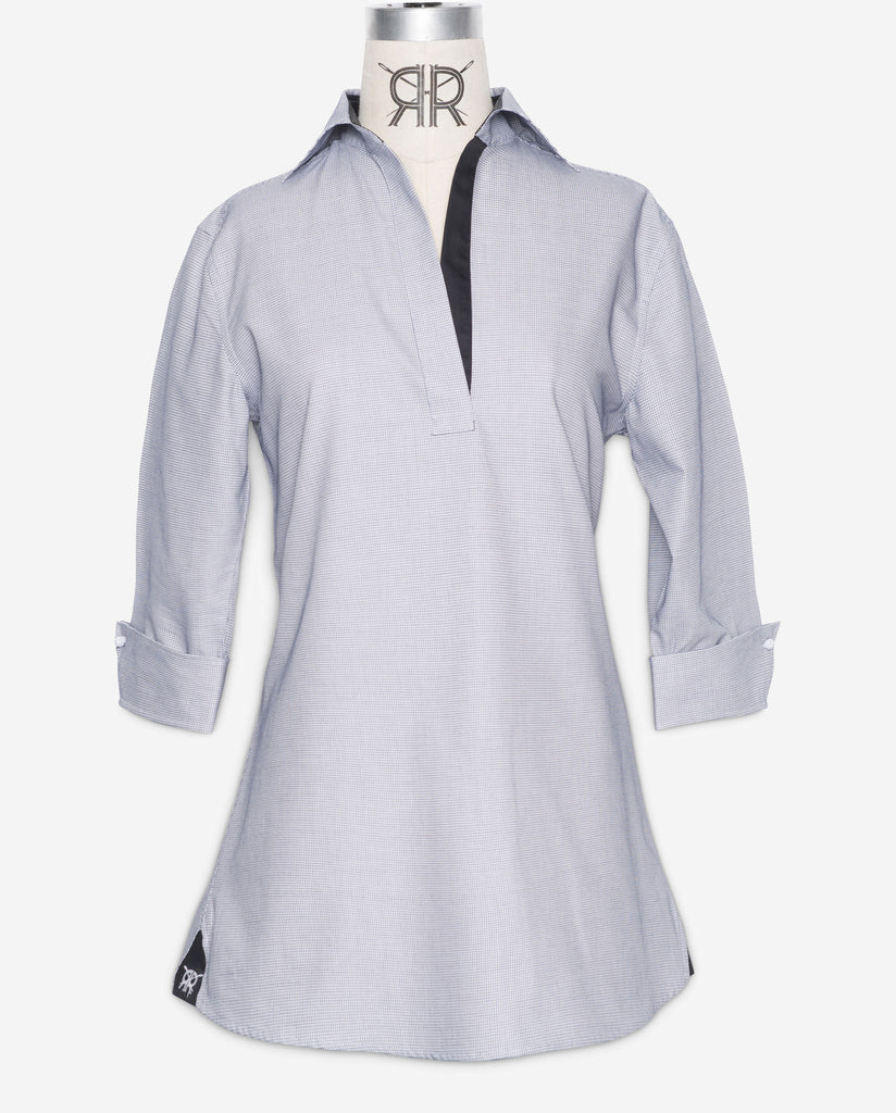 Tunic - White with Black Fine Check