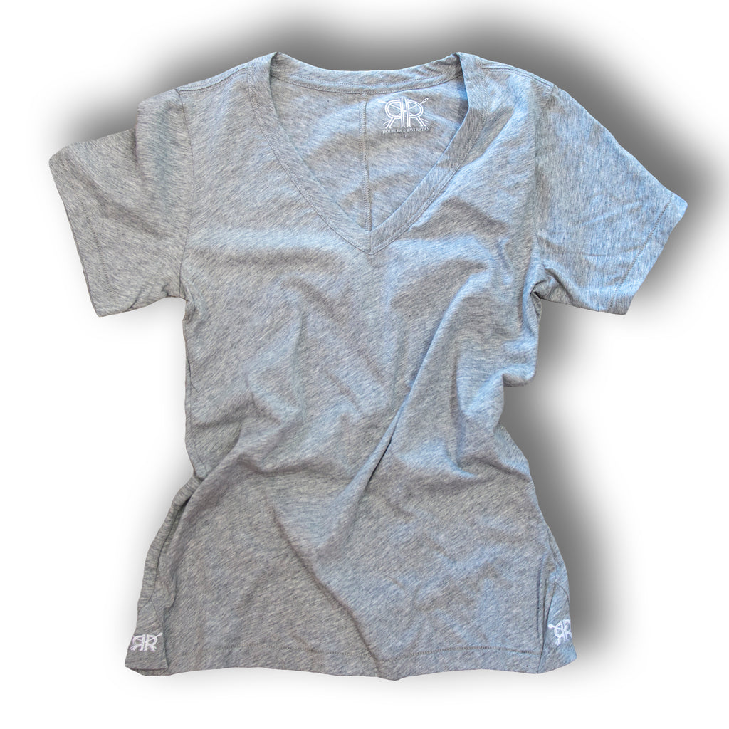 White Pima Cotton V Neck T Shirt