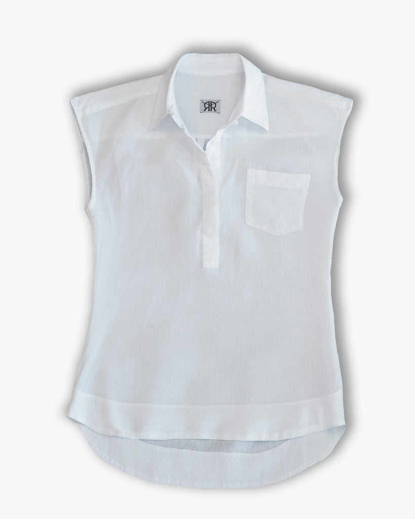 Linen Italian Sleeveless Shirt