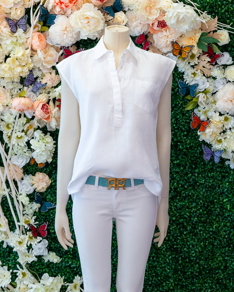 Linen Italian Sleeveless Shirt