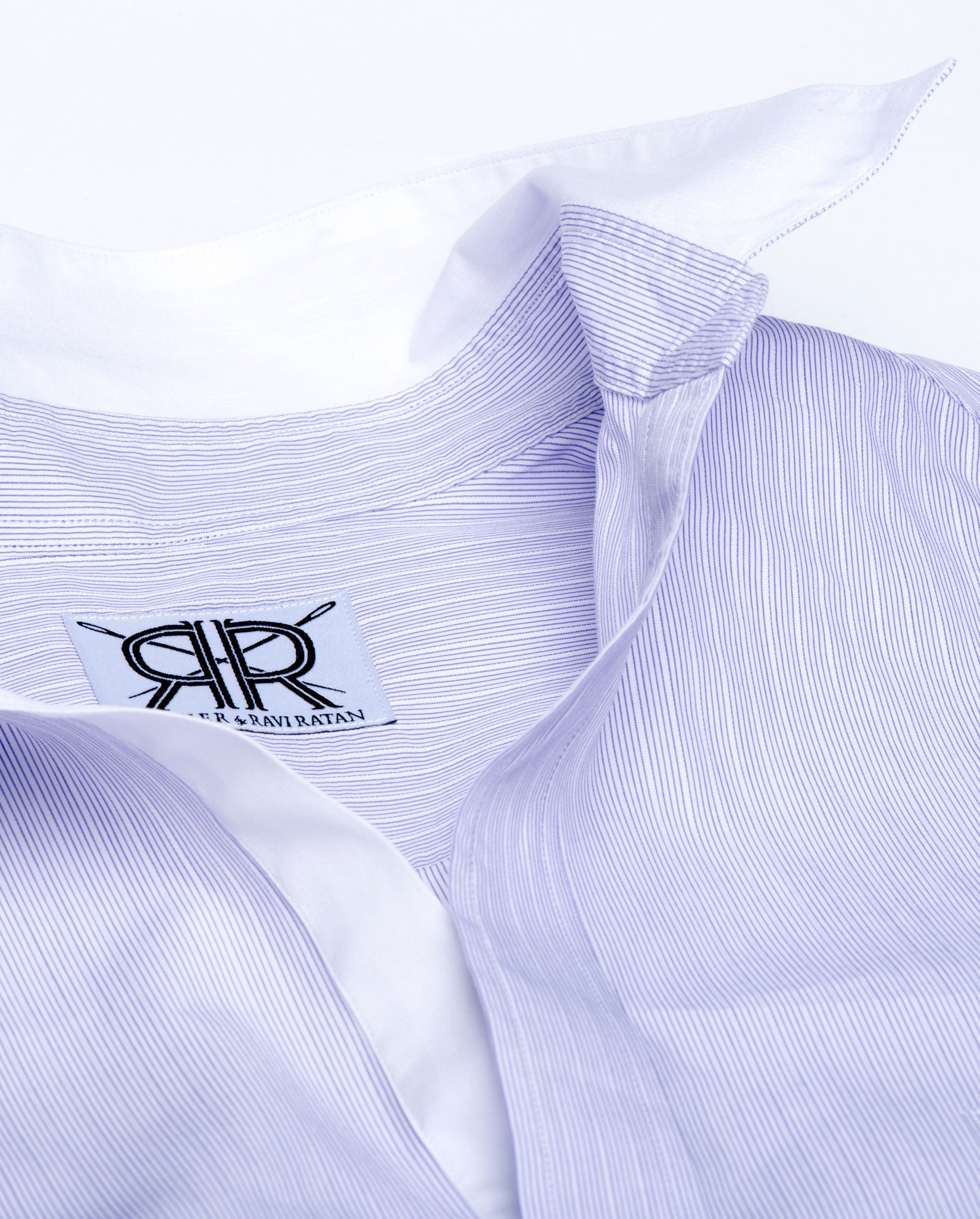 purple dress shirt with white collar and cuffs Long Sleeve Lilac White Collar Two Toned Contrast Two Tone Striped Standard Cuff White Collared Contrast Men's Dress Shirt
