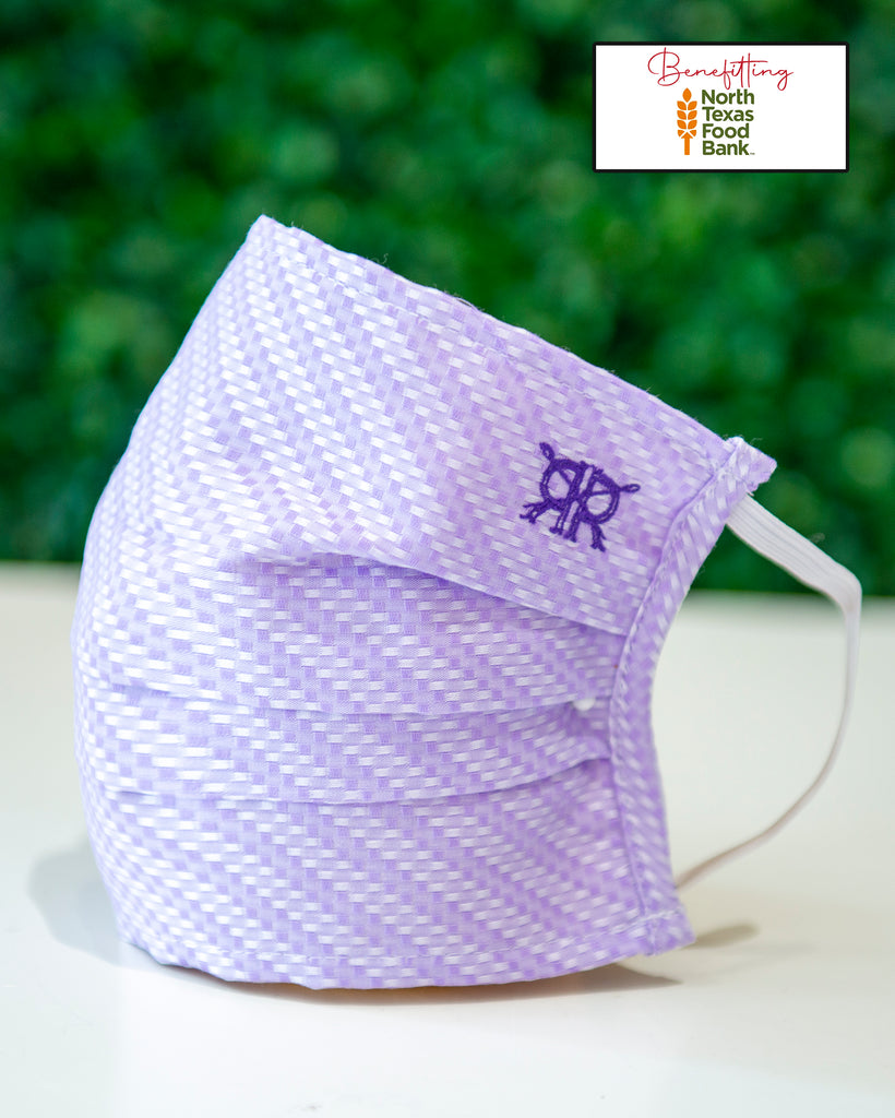 Woven Lavender Stripe Cotton Mask