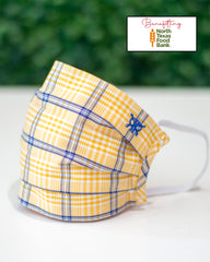Navy Yellow Check Cotton Mask