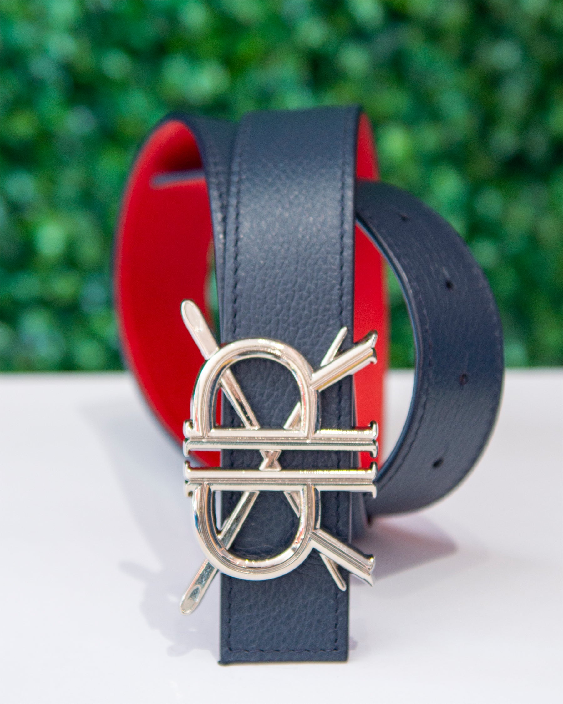 Navy Red Belt Strap with Buckle 