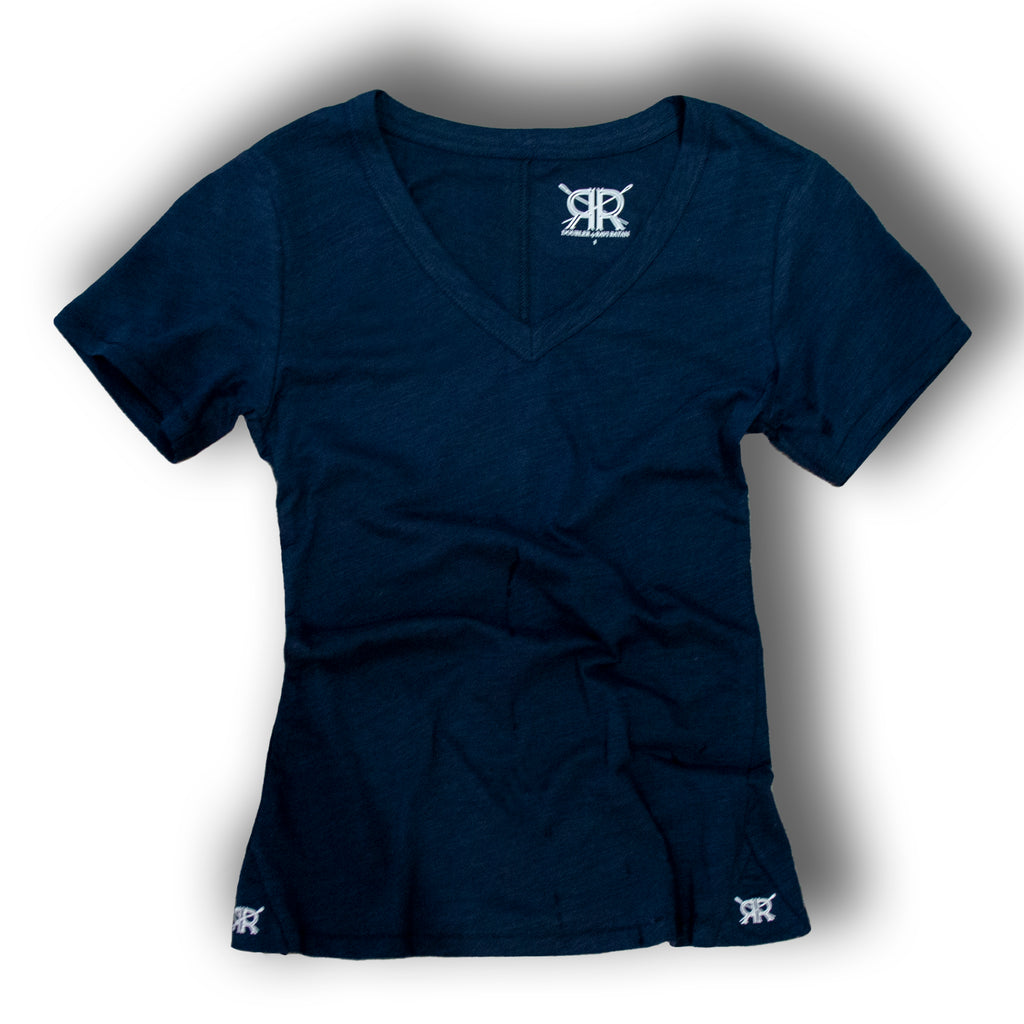 White Pima Cotton V Neck T Shirt