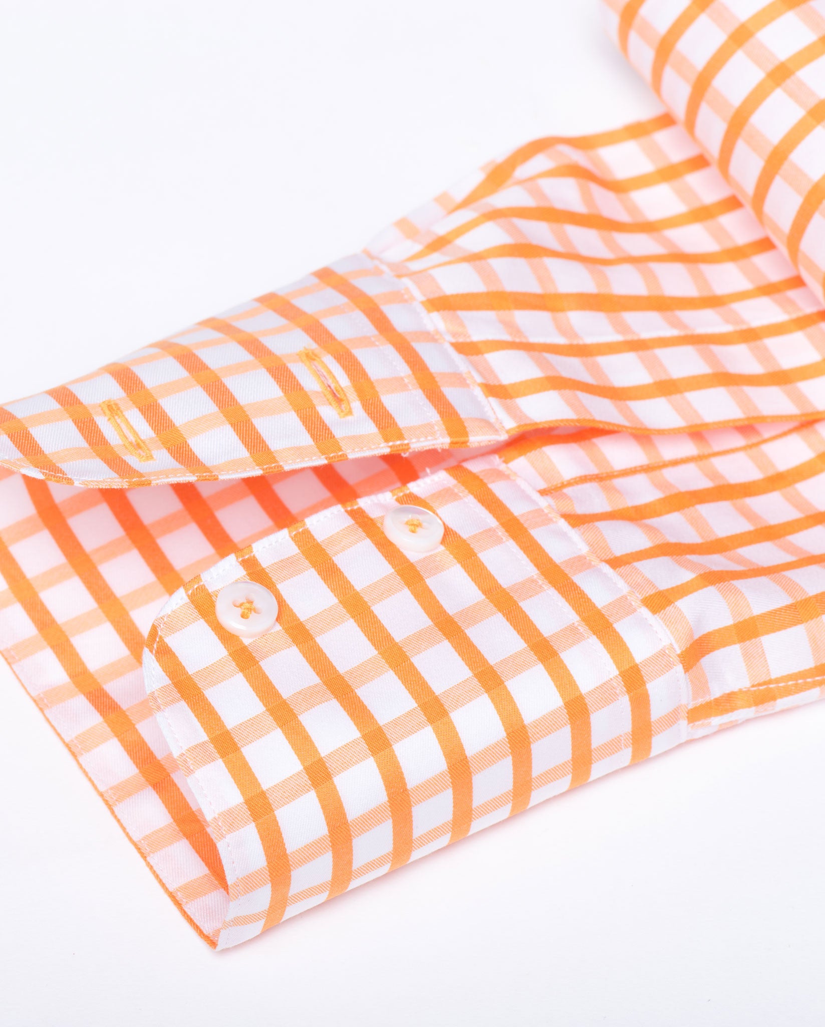 orange gingham dress shirt Johnston & Murphy Men's Game Day XC4 Long-Sleeve Gingham Shirt - Rust - Size L