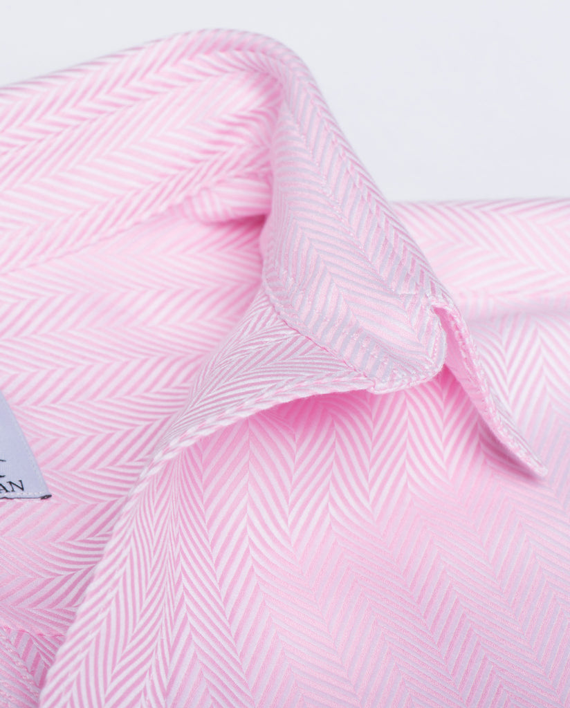 Tailored - Pink Herringbone