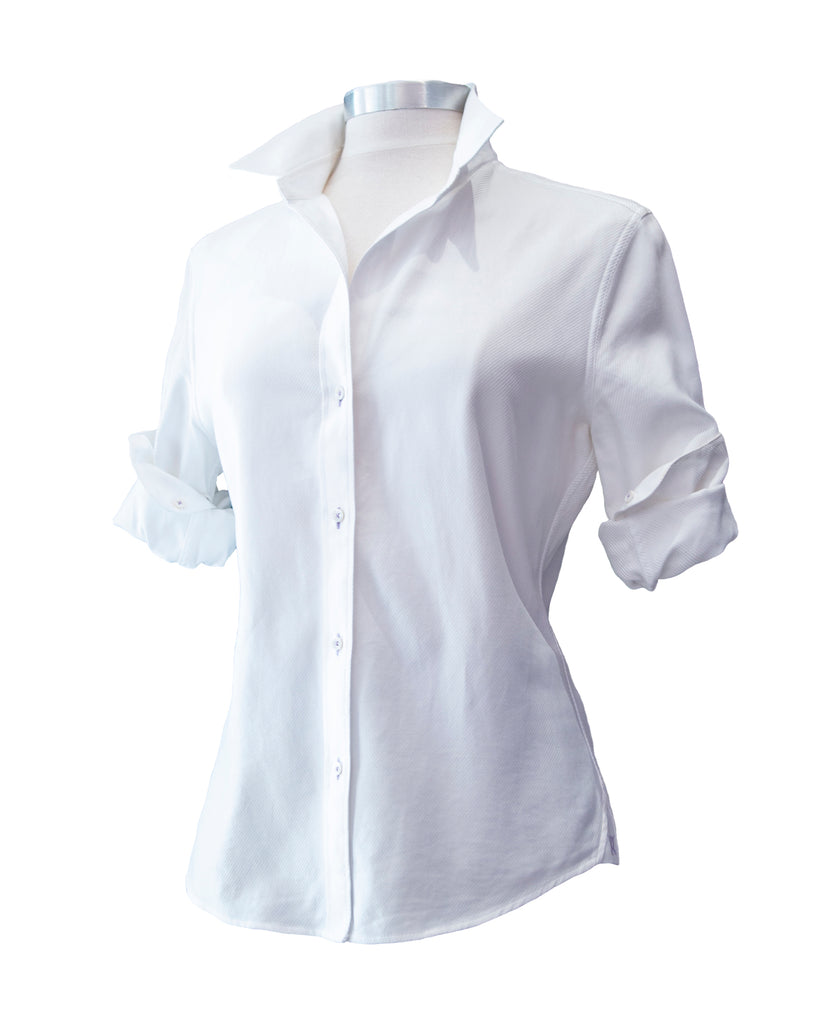 Tailored White Cotton Twill