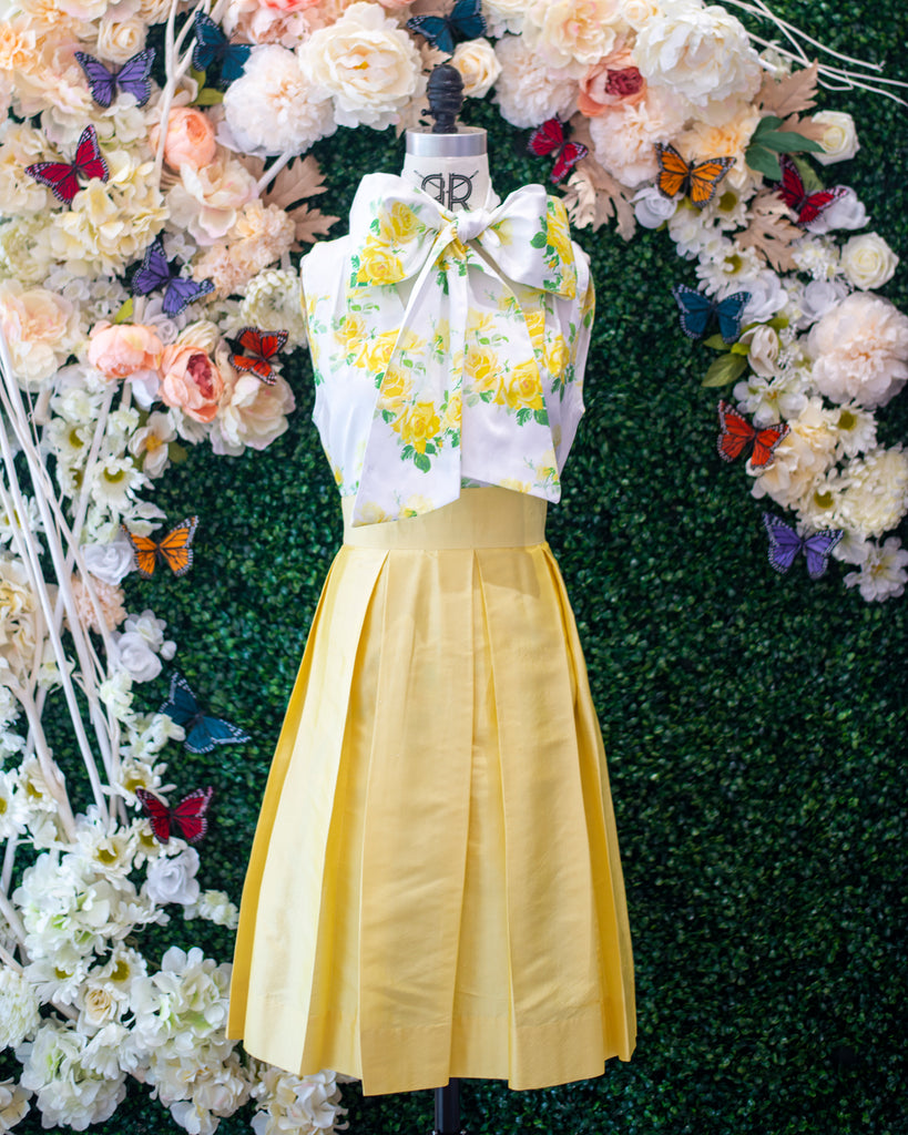 Yellow Rose Tie Neck