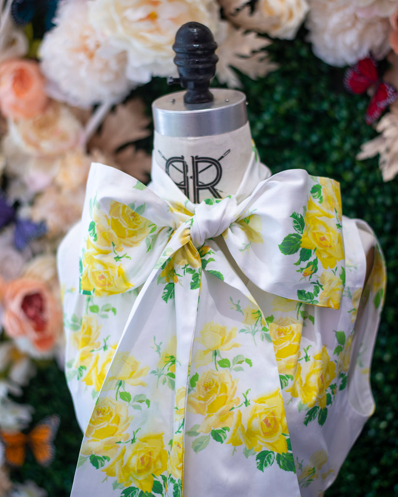 Yellow Rose Tie Neck