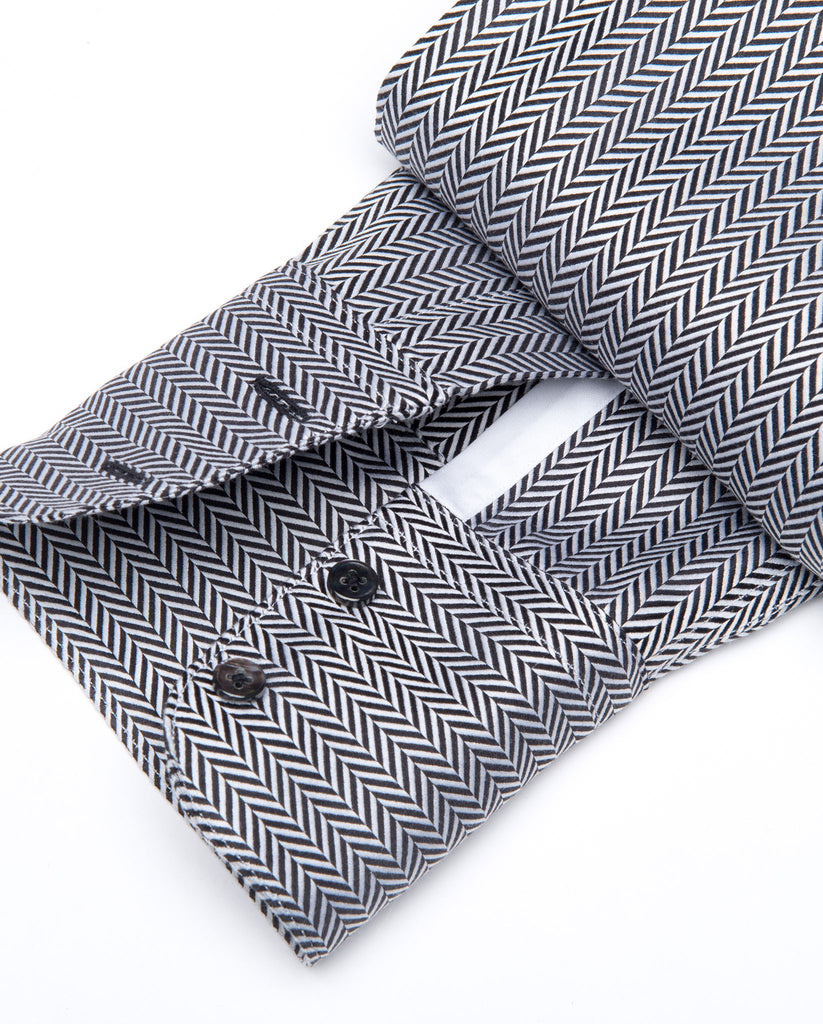 Tailored - Black and White Herringbone