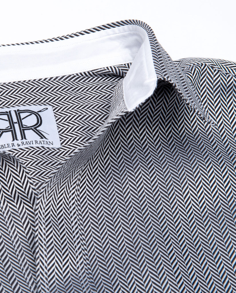 Tailored - Black and White Herringbone
